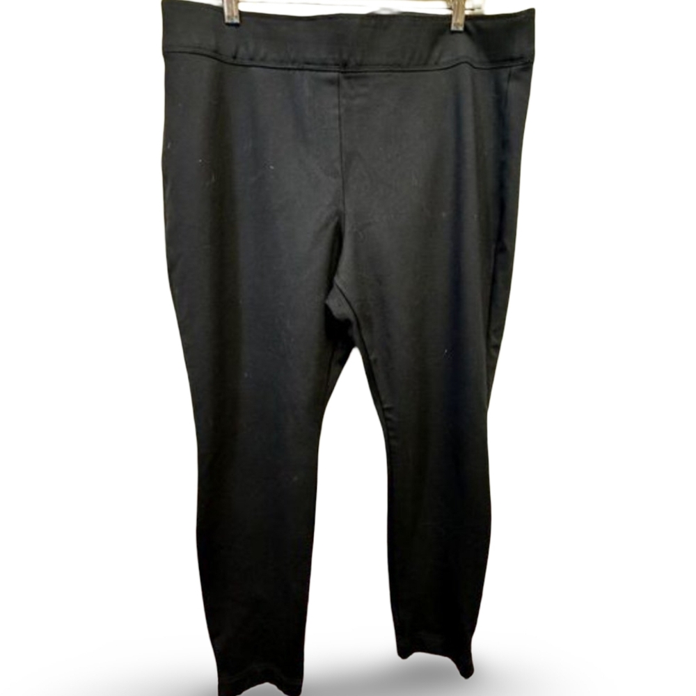 Worthington Plus Size XXL Black Dress Pants Stretch Pull On Work Career Slacks
